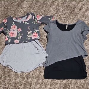 Hello MIZ Floral and Gray Nursing Tops